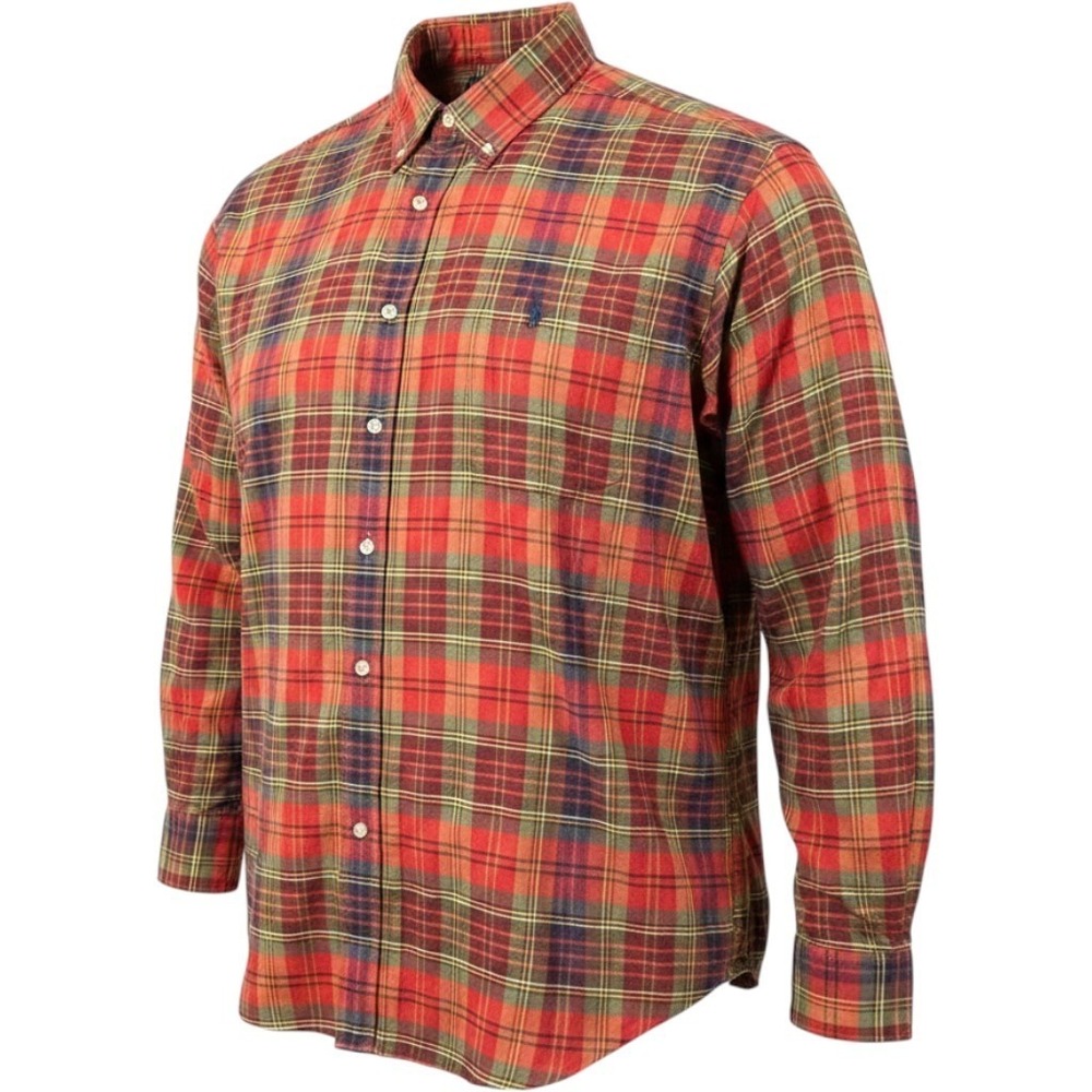Polo Ralph Lauren Blake Mens XXL Red Green Plaid Cotton Button Down Shirt AA069